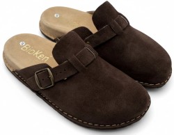 Klapki damskie skórzane BioKen Fusbet Espresso Brown