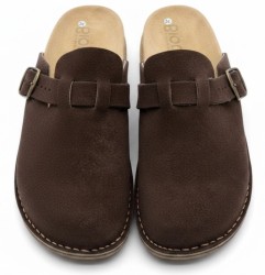 Klapki damskie skórzane BioKen Fusbet Espresso Brown