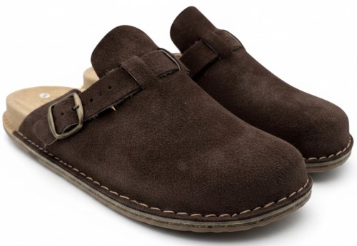 Klapki damskie skórzane BioKen Fusbet Espresso Brown