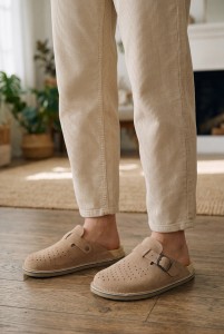 Klapki skórzane damskie BioKen ORIGINAL Fusbet – Desert Sienna