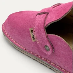BioKen REST Blush – damskie klapki mule różowe ze skóry zamszowej