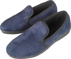 Kapcie męskie slip on – granatowe tenisówki domowe z antypoślizgową podeszwą | Produkt polski